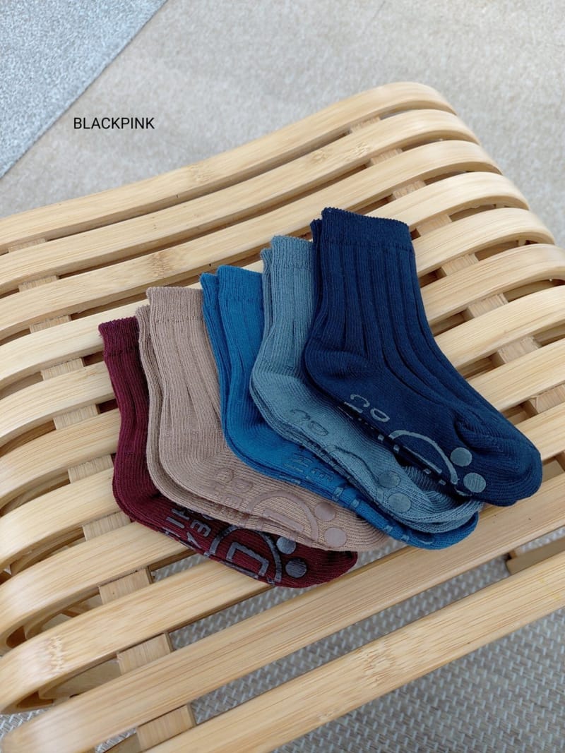 BLACK PINK - Korean Children Fashion - #Kfashion4kids - Vintage Socks [set of 5] - 8
