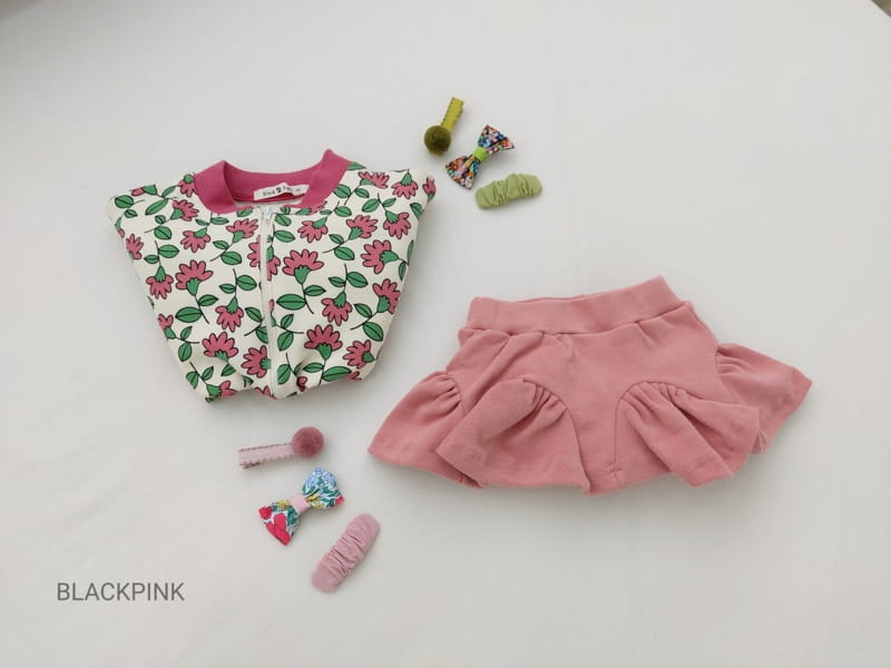 BLACK PINK - Korean Children Fashion - #Kfashion4kids - Marlang Flower Zip-up - 11
