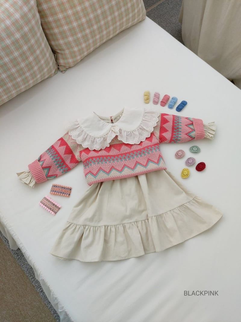 BLACK PINK - Korean Children Fashion - #Kfashion4kids - Niel Intasia Knit