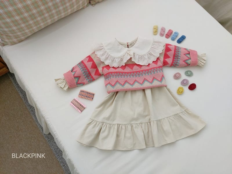 BLACK PINK - Korean Children Fashion - #Kfashion4kids - Niel Intasia Knit - 2