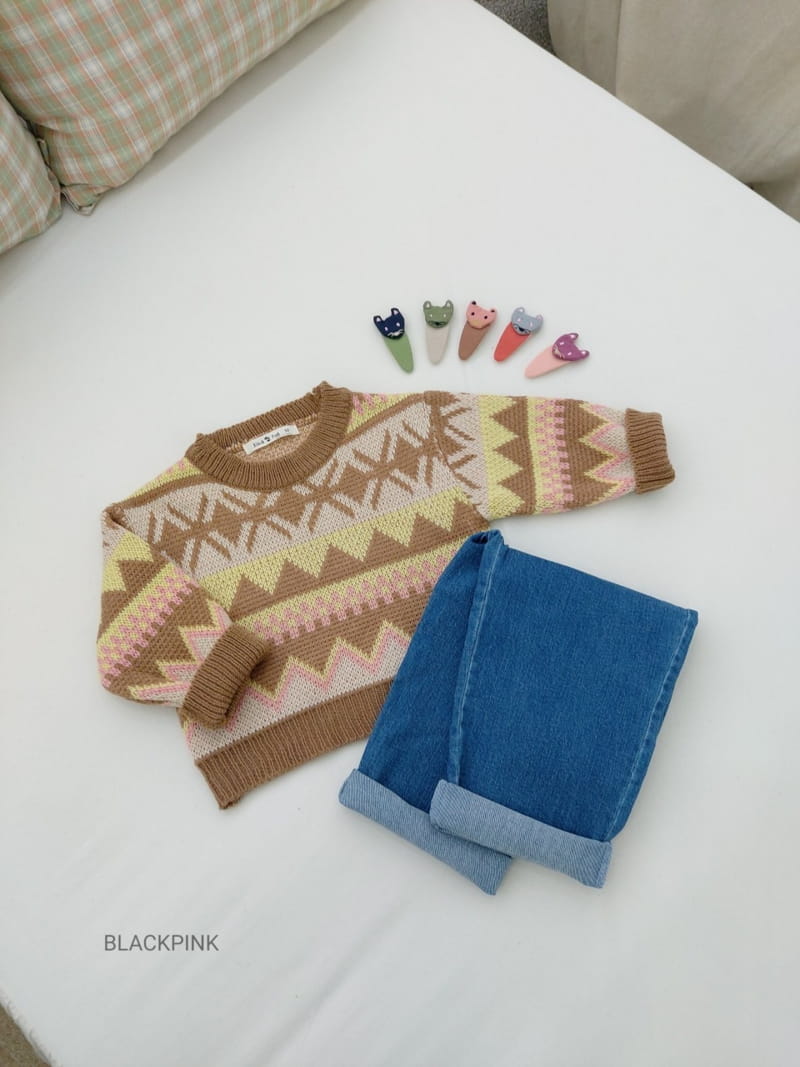 BLACK PINK - Korean Children Fashion - #Kfashion4kids - Niel Intasia Knit - 5