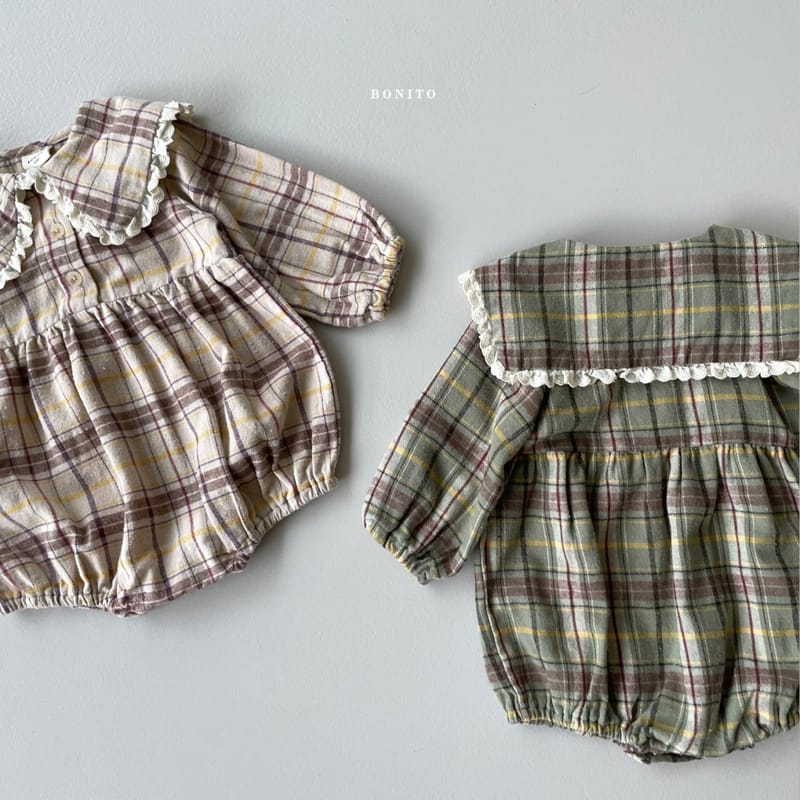 BONITO - Korean Children Fashion - #Kfashion4kids - Check Lace Bodysuit - 3