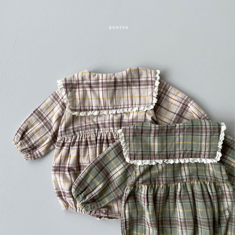 BONITO - Korean Children Fashion - #Kfashion4kids - Check Lace Bodysuit - 4