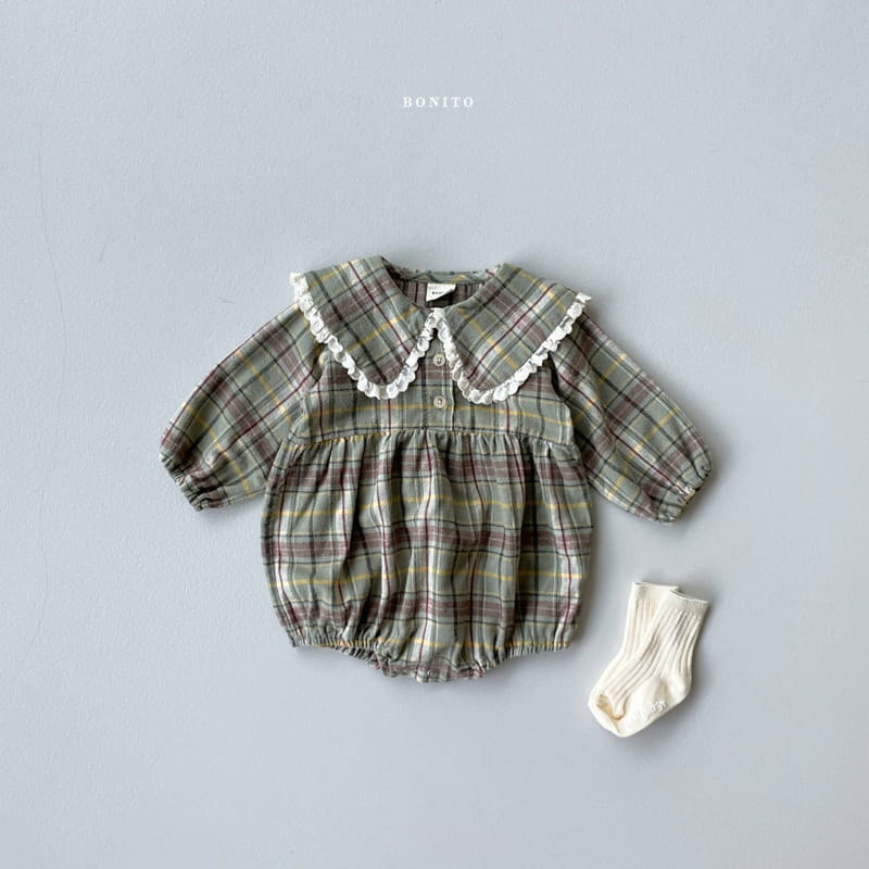 BONITO - Korean Children Fashion - #Kfashion4kids - Check Lace Bodysuit - 6