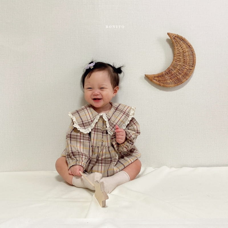 BONITO - Korean Children Fashion - #Kfashion4kids - Check Lace Bodysuit - 8