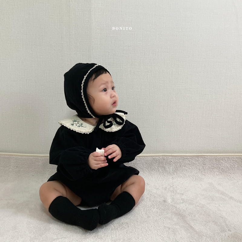 BONITO - Korean Children Fashion - #Kfashion4kids - Rib Embroidery Bodysuit with Bonnet - 10
