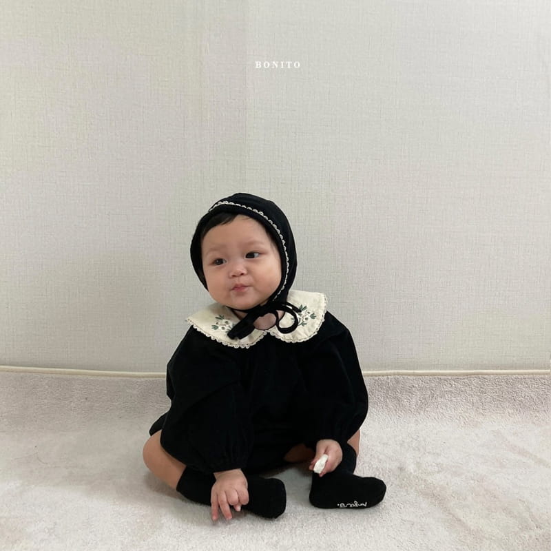 BONITO - Korean Children Fashion - #Kfashion4kids - Rib Embroidery Bodysuit with Bonnet - 11