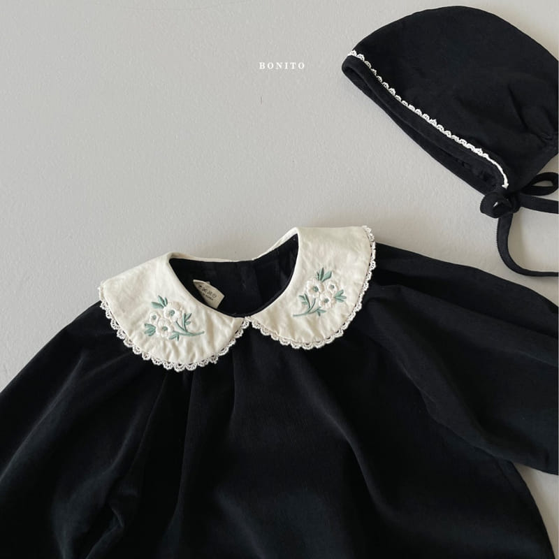 BONITO - Korean Children Fashion - #Kfashion4kids - Rib Embroidery Bodysuit with Bonnet - 4