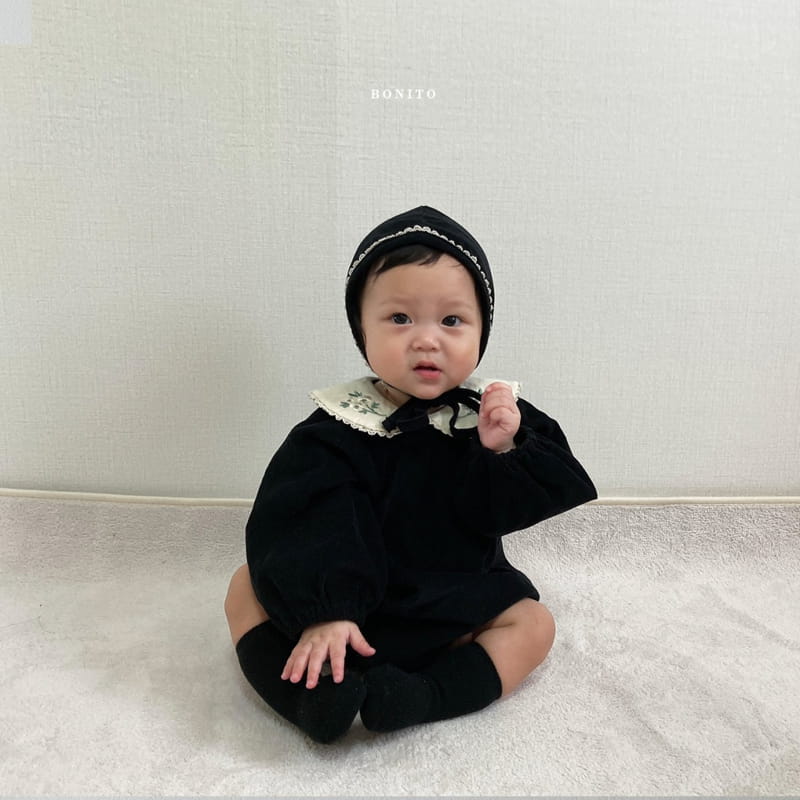 BONITO - Korean Children Fashion - #Kfashion4kids - Rib Embroidery Bodysuit with Bonnet - 9