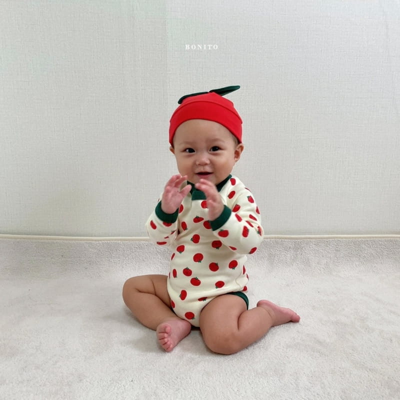 BONITO - Korean Children Fashion - #Kfashion4kids - Tomato Bodysuit with Beanie - 10