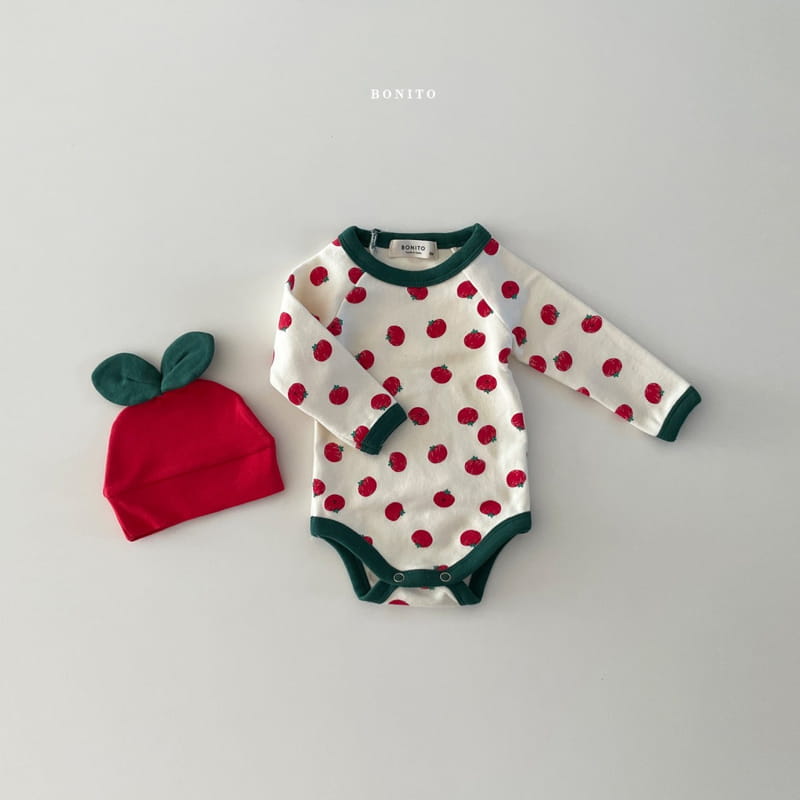 BONITO - Korean Children Fashion - #Kfashion4kids - Tomato Bodysuit with Beanie - 3
