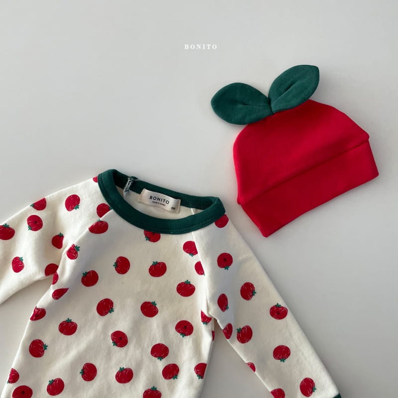 BONITO - Korean Children Fashion - #Kfashion4kids - Tomato Bodysuit with Beanie - 5