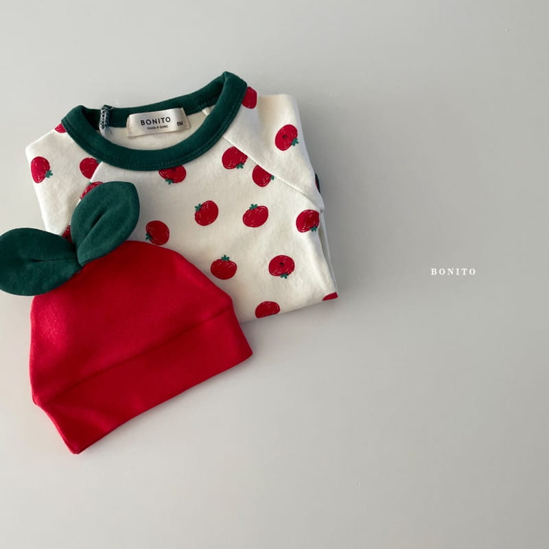 BONITO - Korean Children Fashion - #Kfashion4kids - Tomato Bodysuit with Beanie - 8