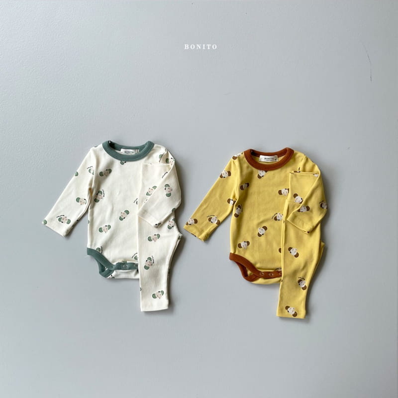 BONITO - Korean Children Fashion - #Kfashion4kids - Elephant Bodysuit with Leggings