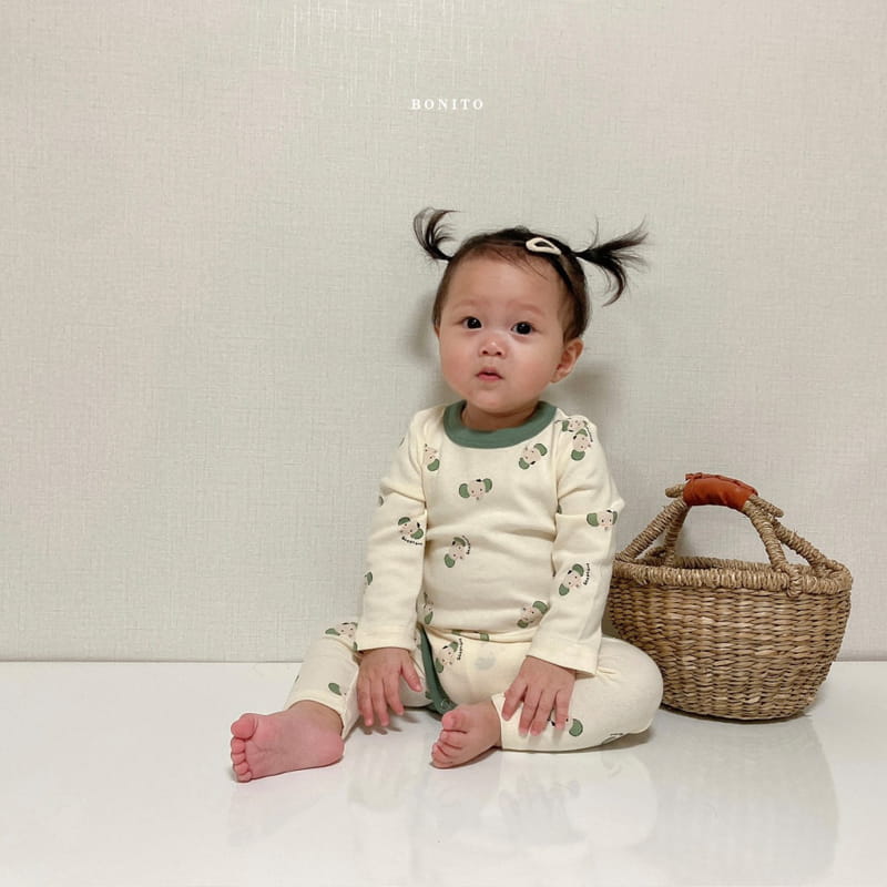 BONITO - Korean Children Fashion - #Kfashion4kids - Elephant Bodysuit with Leggings - 12