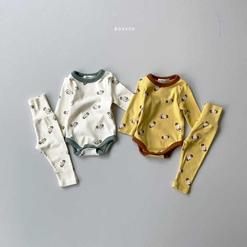 BONITO - Korean Children Fashion - #Kfashion4kids - Elephant Bodysuit with Leggings - 2