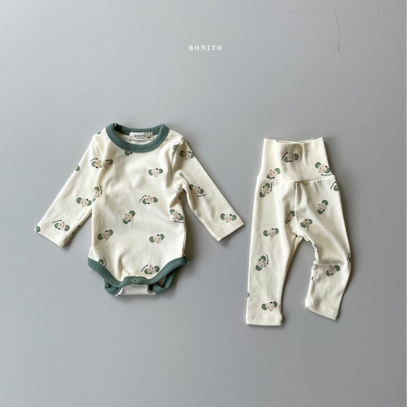 BONITO - Korean Children Fashion - #Kfashion4kids - Elephant Bodysuit with Leggings - 5