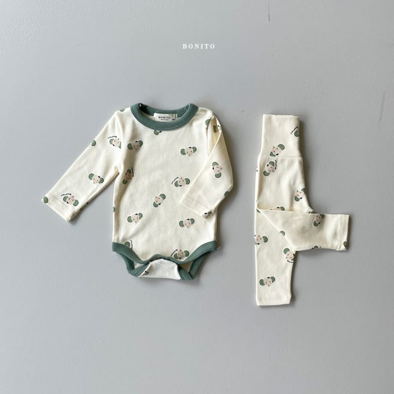 BONITO - Korean Children Fashion - #Kfashion4kids - Elephant Bodysuit with Leggings - 6