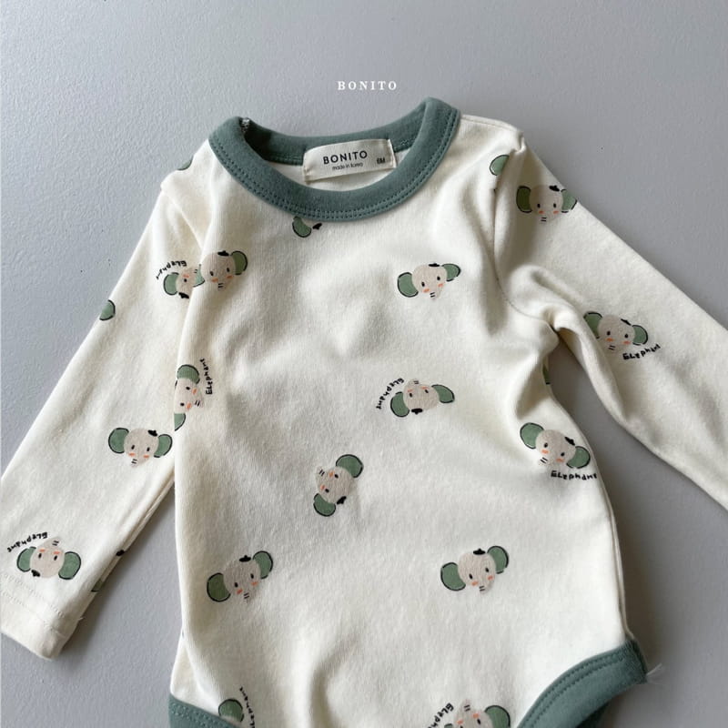 BONITO - Korean Children Fashion - #Kfashion4kids - Elephant Bodysuit with Leggings - 8