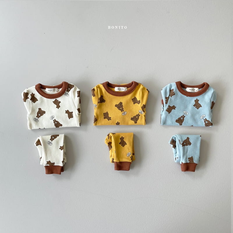 BONITO - Korean Children Fashion - #Kfashion4kids - Bear Bodysuit Leggings Bonnet Set