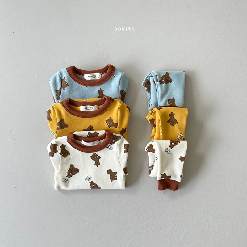 BONITO - Korean Children Fashion - #Kfashion4kids - Bear Bodysuit Leggings Bonnet Set - 2