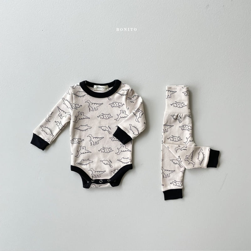 BONITO - Korean Children Fashion - #Kfashion4kids - Black Dino Bodysuit - 3