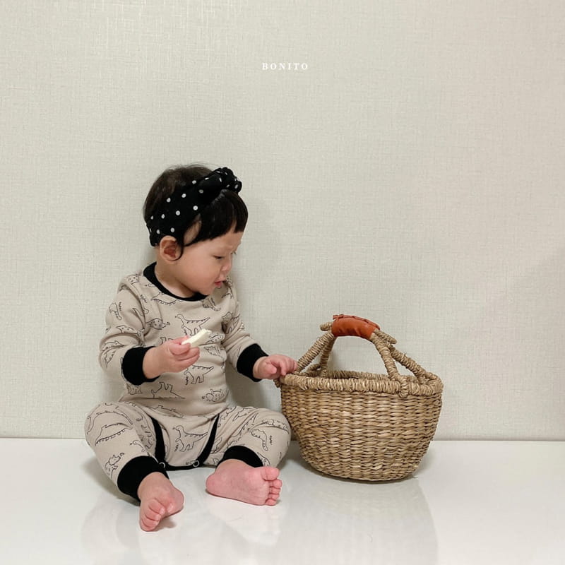 BONITO - Korean Children Fashion - #Kfashion4kids - Black Dino Bodysuit - 6