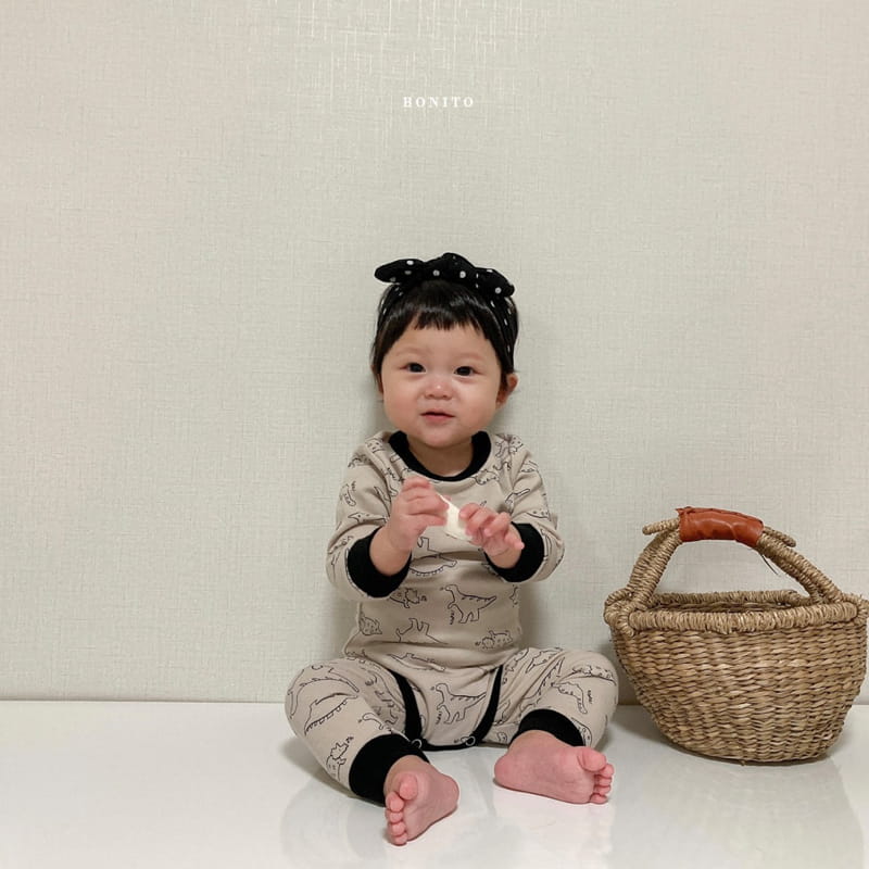 BONITO - Korean Children Fashion - #Kfashion4kids - Black Dino Bodysuit - 7