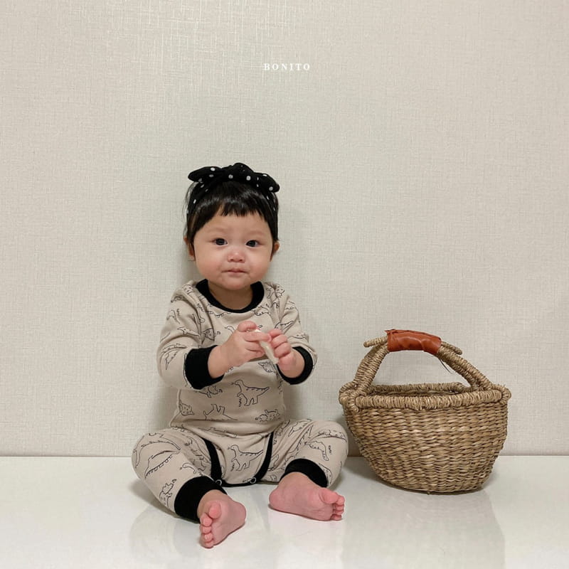 BONITO - Korean Children Fashion - #Kfashion4kids - Black Dino Bodysuit - 8