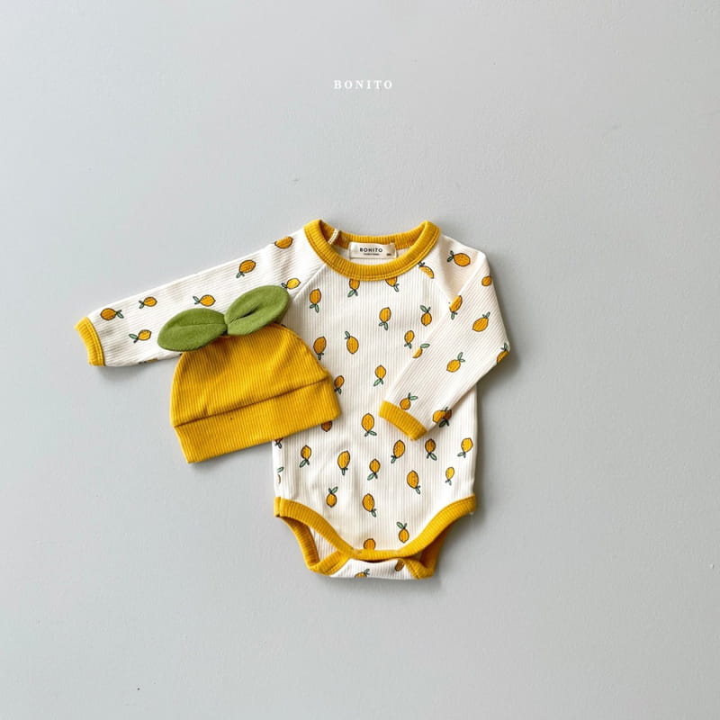 BONITO - Korean Children Fashion - #Kfashion4kids - Lemon Bodysuit with Beanie