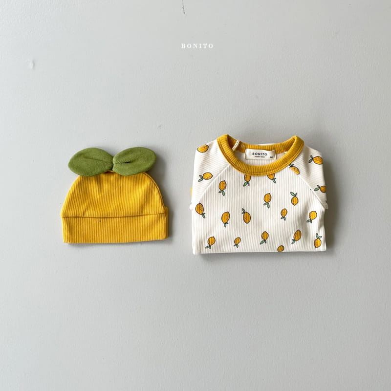 BONITO - Korean Children Fashion - #Kfashion4kids - Lemon Bodysuit with Beanie - 4