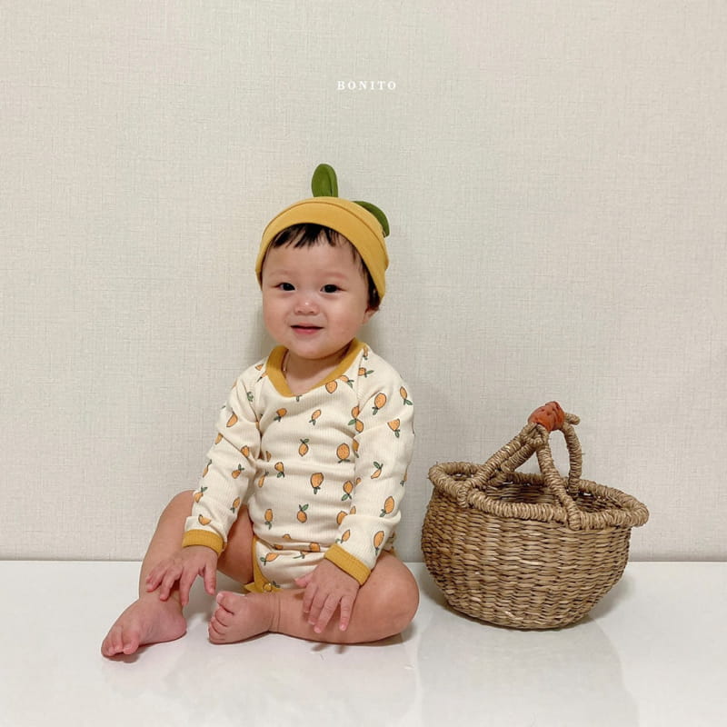 BONITO - Korean Children Fashion - #Kfashion4kids - Lemon Bodysuit with Beanie - 9