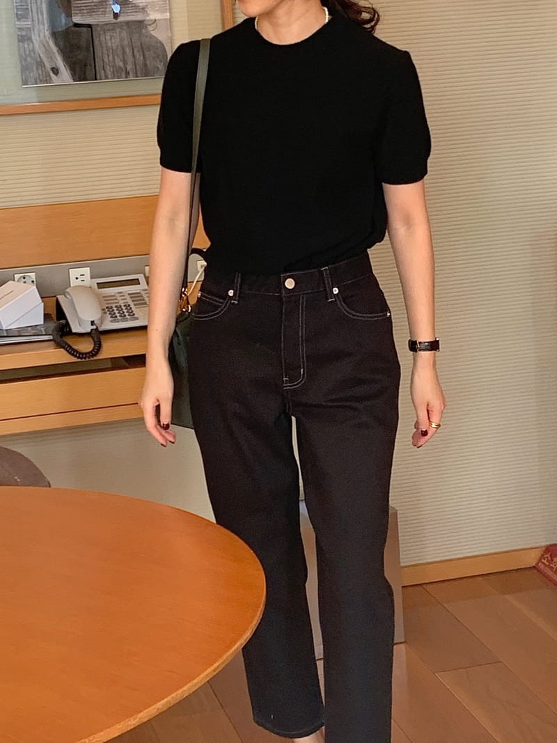 BOWEN - Korean Children Fashion - #Kfashion4kids - Gray In Black Jeans - 12