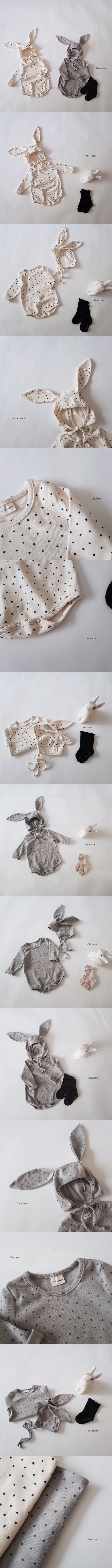 CHOUCREAM - Korean Children Fashion - #Kfashion4kids - Rabbit Romper with Bonnet