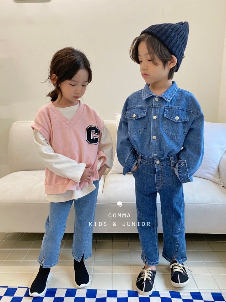 COMMA - Korean Children Fashion - #Kfashion4kids - Diagonal Line Jeans