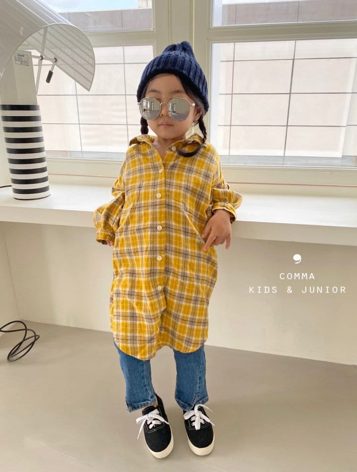 COMMA - Korean Children Fashion - #Kfashion4kids - Check Long Shirt