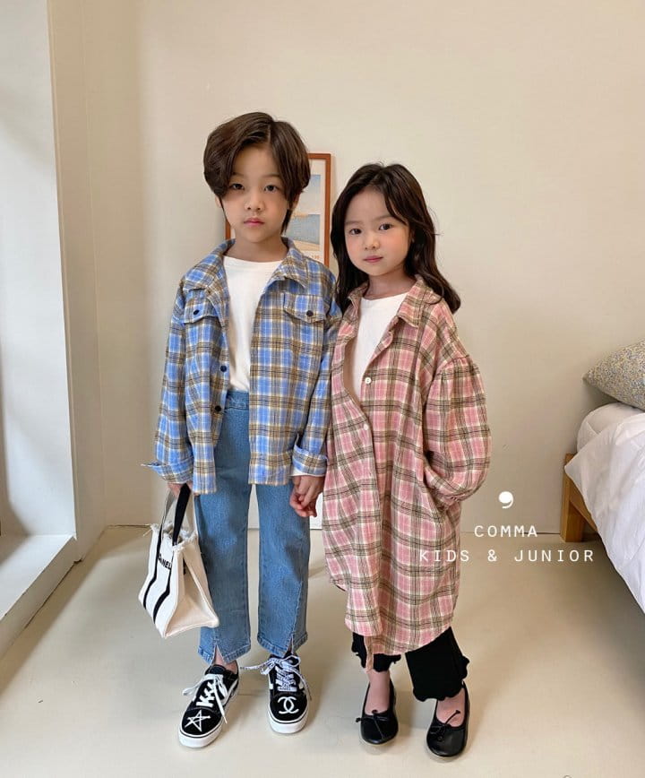 COMMA - Korean Children Fashion - #Kfashion4kids - Check Long Shirt - 11