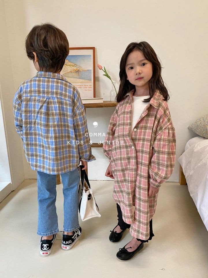 COMMA - Korean Children Fashion - #Kfashion4kids - Check Long Shirt - 7