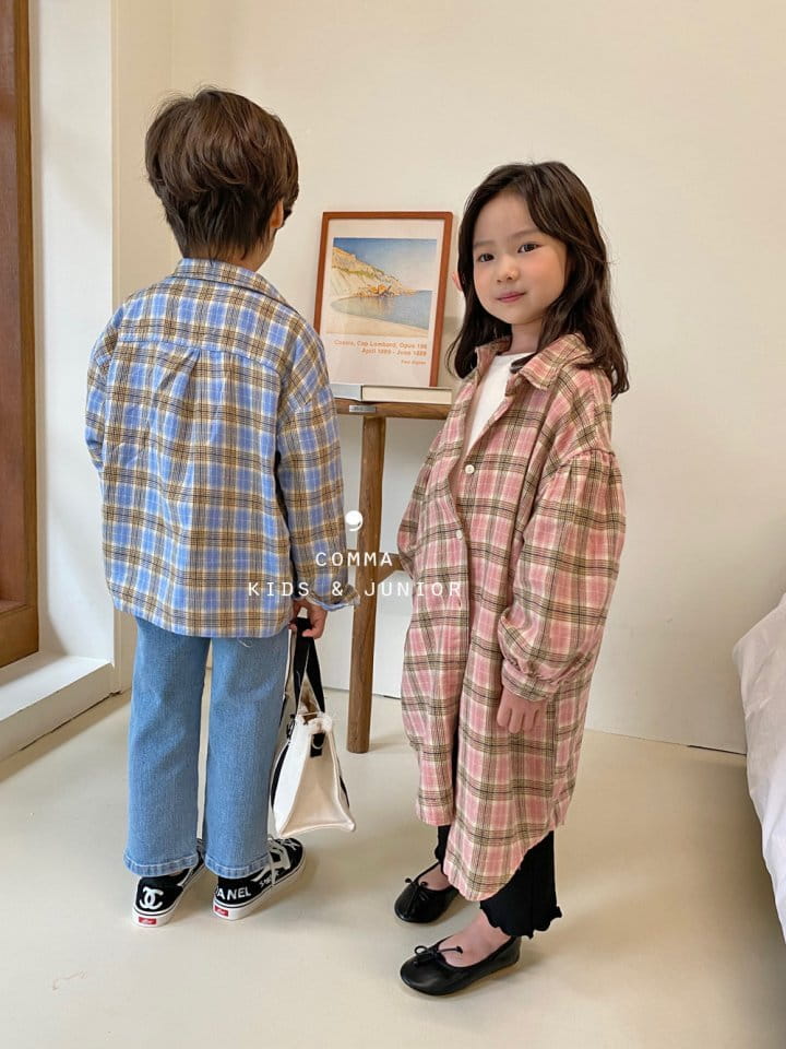 COMMA - Korean Children Fashion - #Kfashion4kids - Check Long Shirt - 8