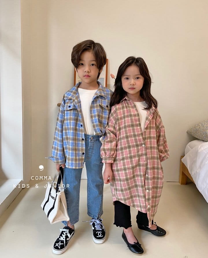 COMMA - Korean Children Fashion - #Kfashion4kids - Check Long Shirt - 9