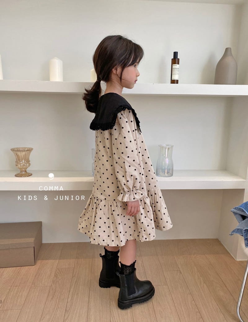 COMMA - Korean Children Fashion - #Kfashion4kids - Dot Rib One-piece - 2