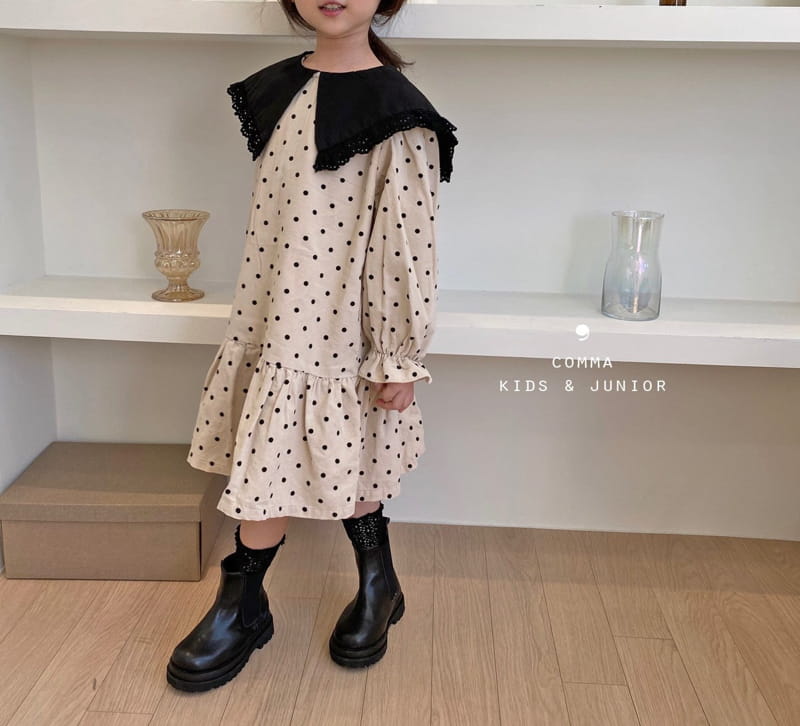COMMA - Korean Children Fashion - #Kfashion4kids - Dot Rib One-piece - 3