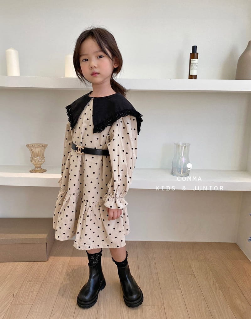 COMMA - Korean Children Fashion - #Kfashion4kids - Dot Rib One-piece - 4
