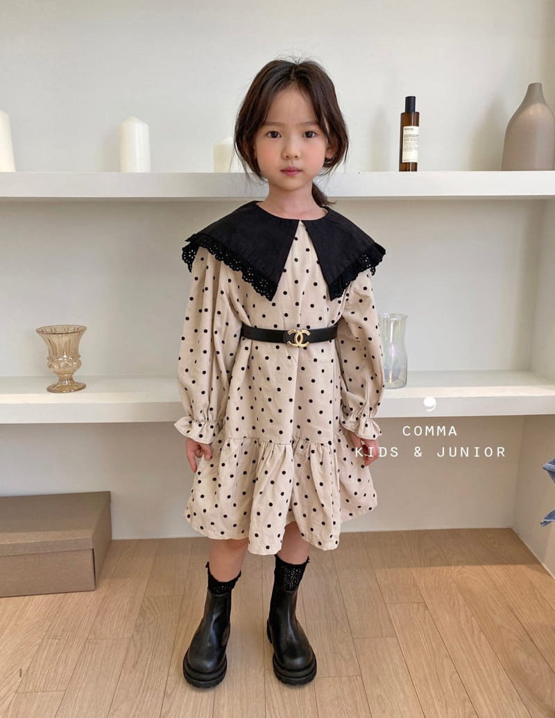COMMA - Korean Children Fashion - #Kfashion4kids - Dot Rib One-piece - 6