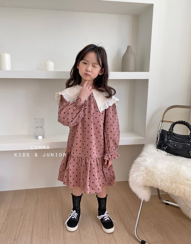 COMMA - Korean Children Fashion - #Kfashion4kids - Dot Rib One-piece - 9