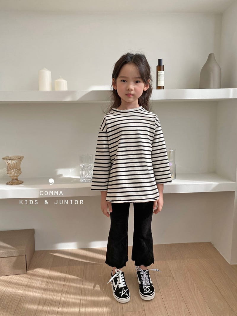 COMMA - Korean Children Fashion - #Kfashion4kids - Circle Slit Stripes Tee