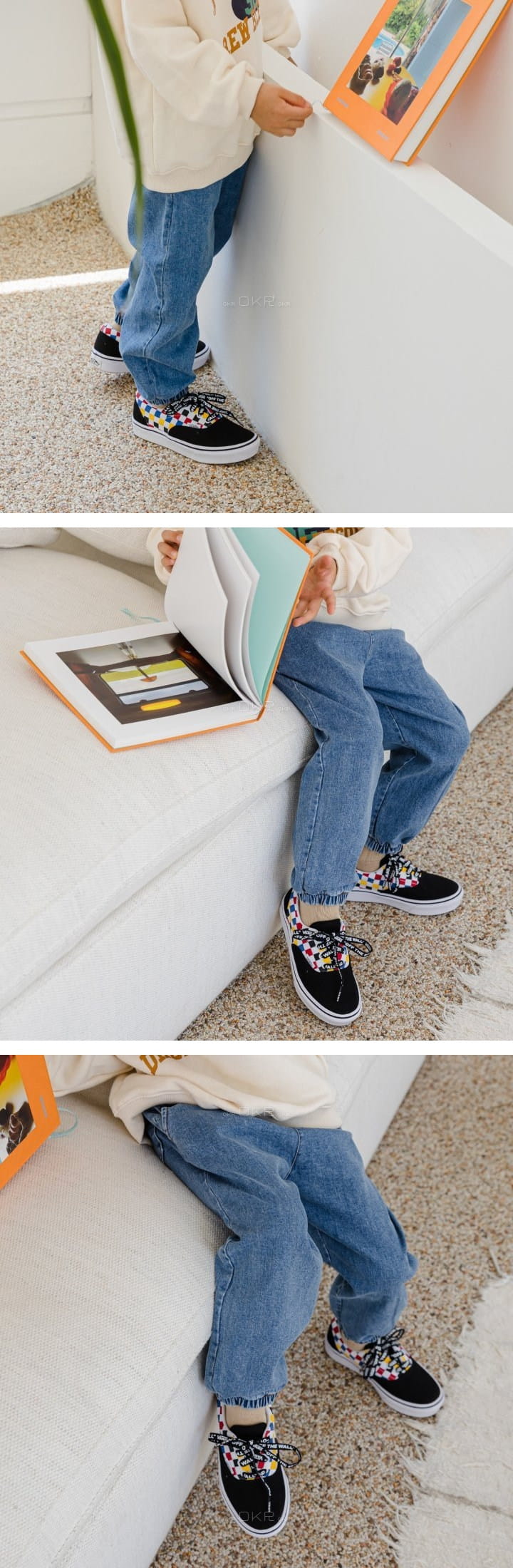 COMMENCER - Korean Children Fashion - #Kfashion4kids - Denim Jogger Pants