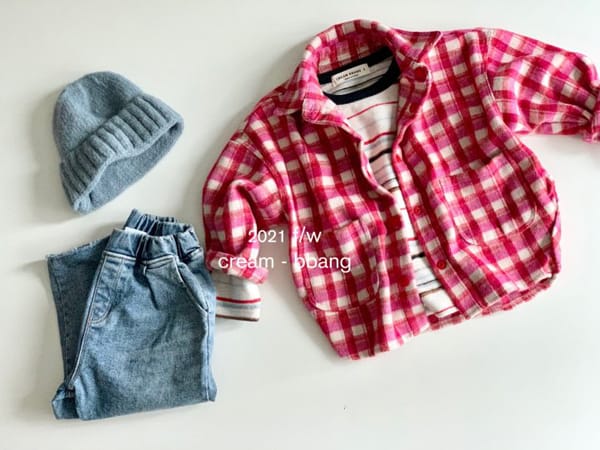 CREAM BBANG - Korean Children Fashion - #Kfashion4kids - Peach Stripes Eri Color Tee - 9
