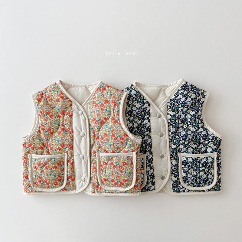 DAILY BEBE - Korean Children Fashion - #Kfashion4kids - Reversible Flower Vest