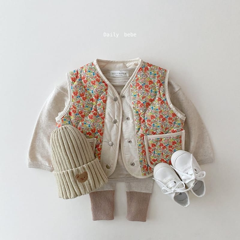 DAILY BEBE - Korean Children Fashion - #Kfashion4kids - Reversible Flower Vest - 2